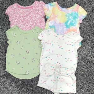 Cat & Jack Short Sleeve Tees + 1 Matching Shorts